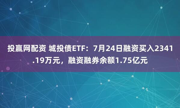 投赢网配资 城投债ETF：7月24日融资买入2341.19万元，融资融券余额1.75亿元