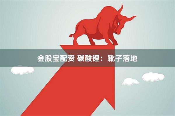 金股宝配资 碳酸锂：靴子落地